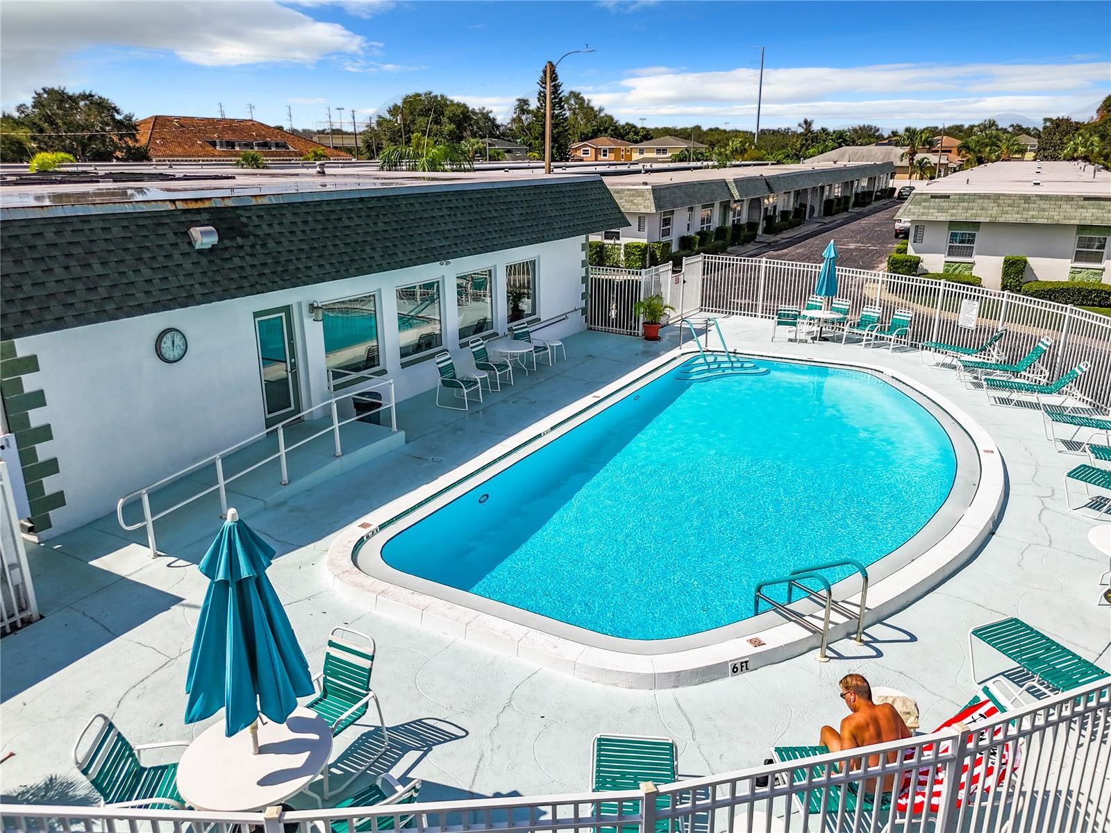 Clubhouse and the solar heated pool