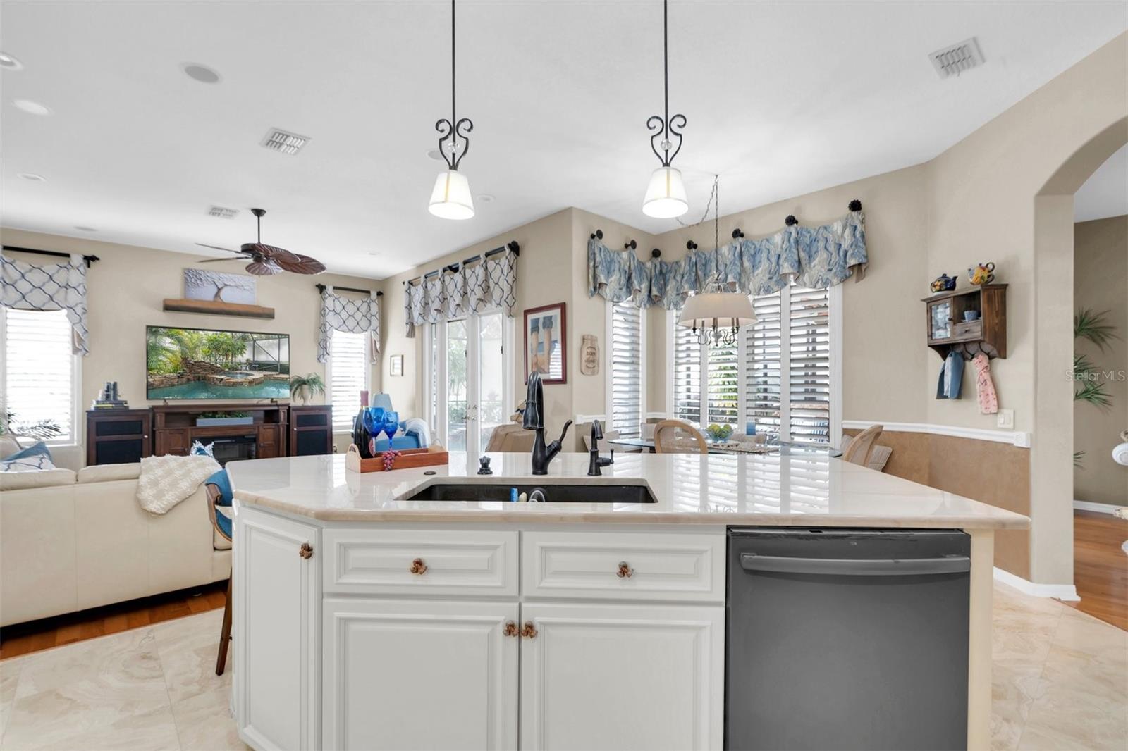 Island overlooking family room