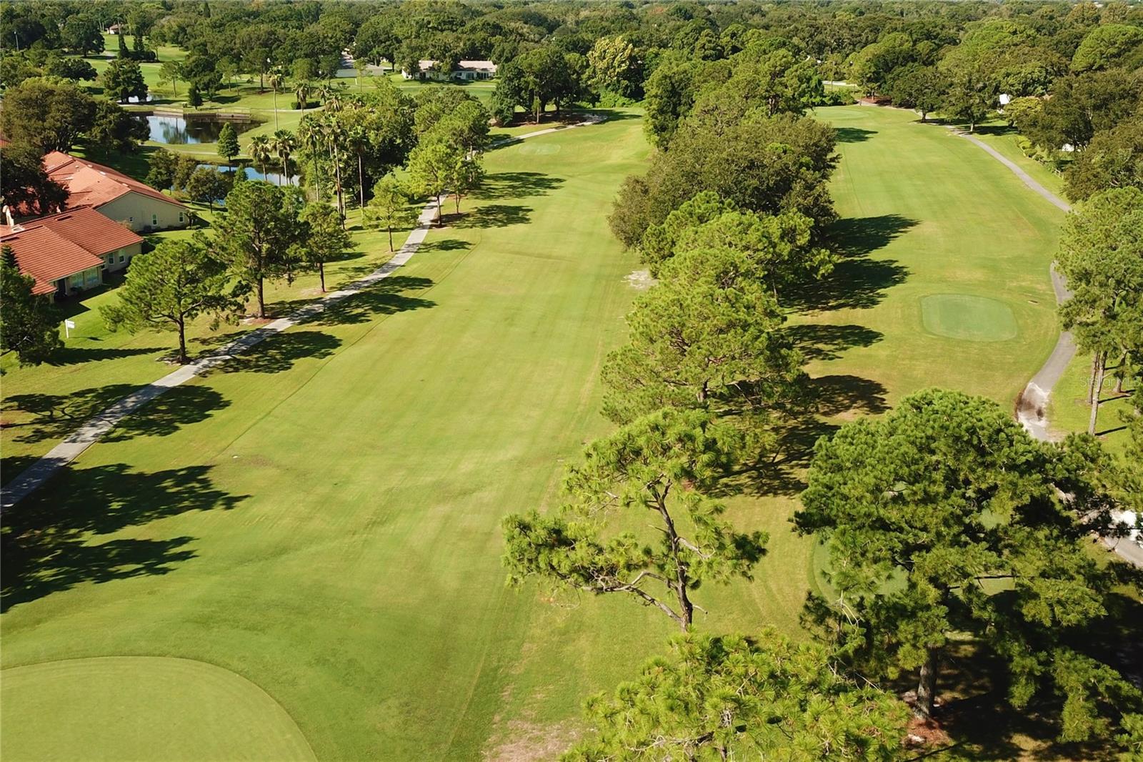 Arial view of the golf course.