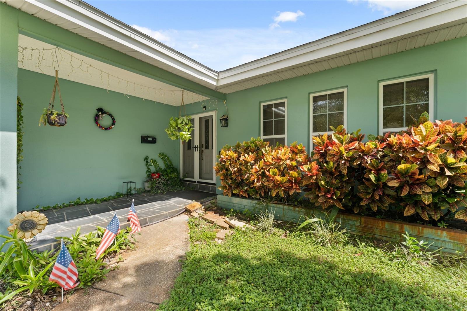 Front Covered Porch - Double door access