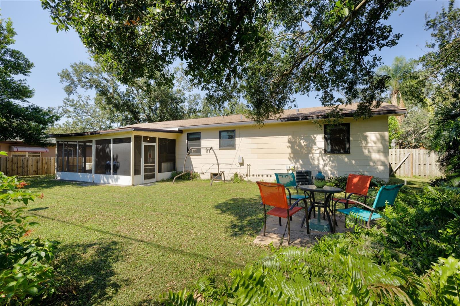 Backyard dining patio