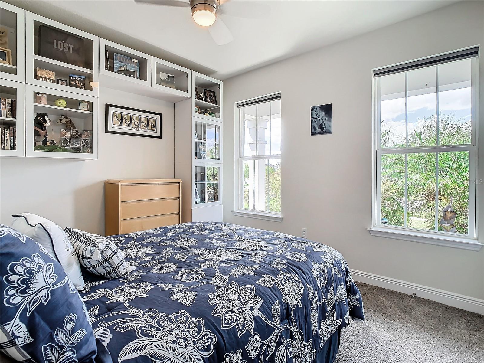 Front Bedroom has nice built-in shelving.