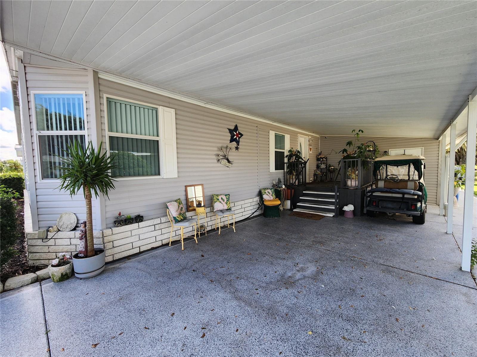 Decorative painted driveway.