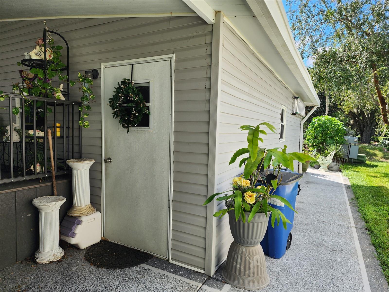 Utility room entry & cart path.