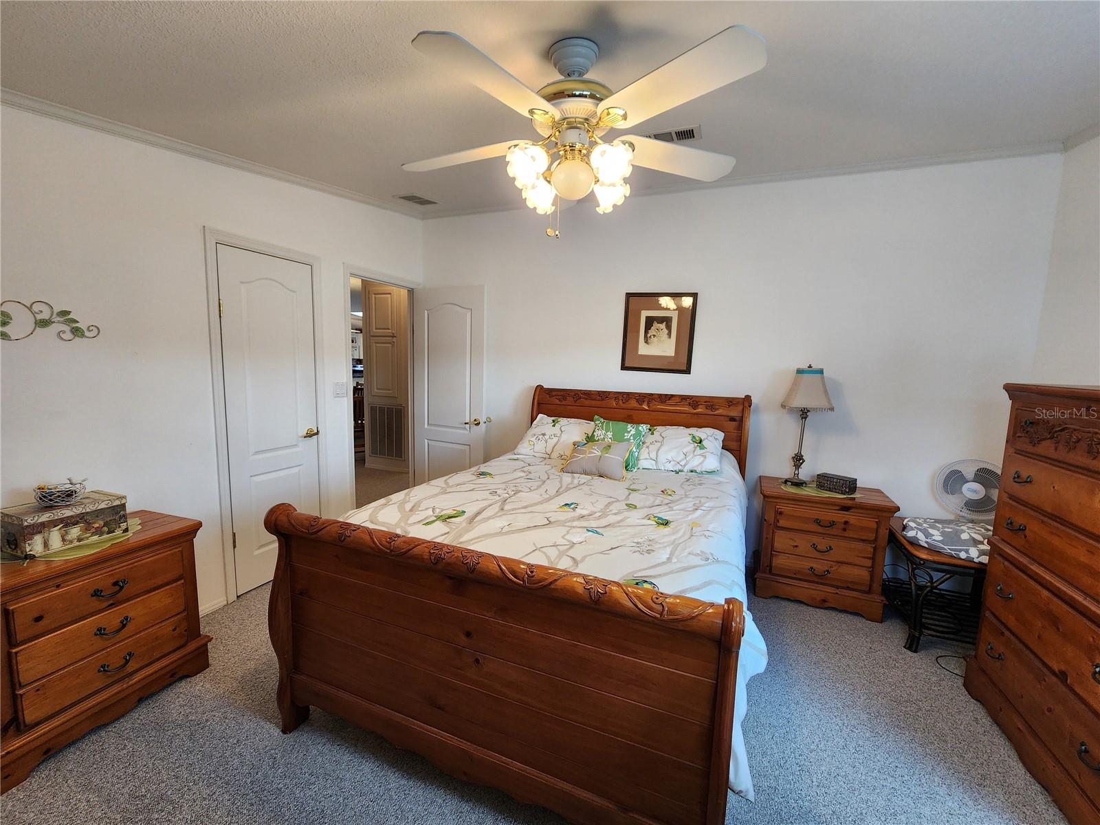 Guest bedroom with walk-in closet.