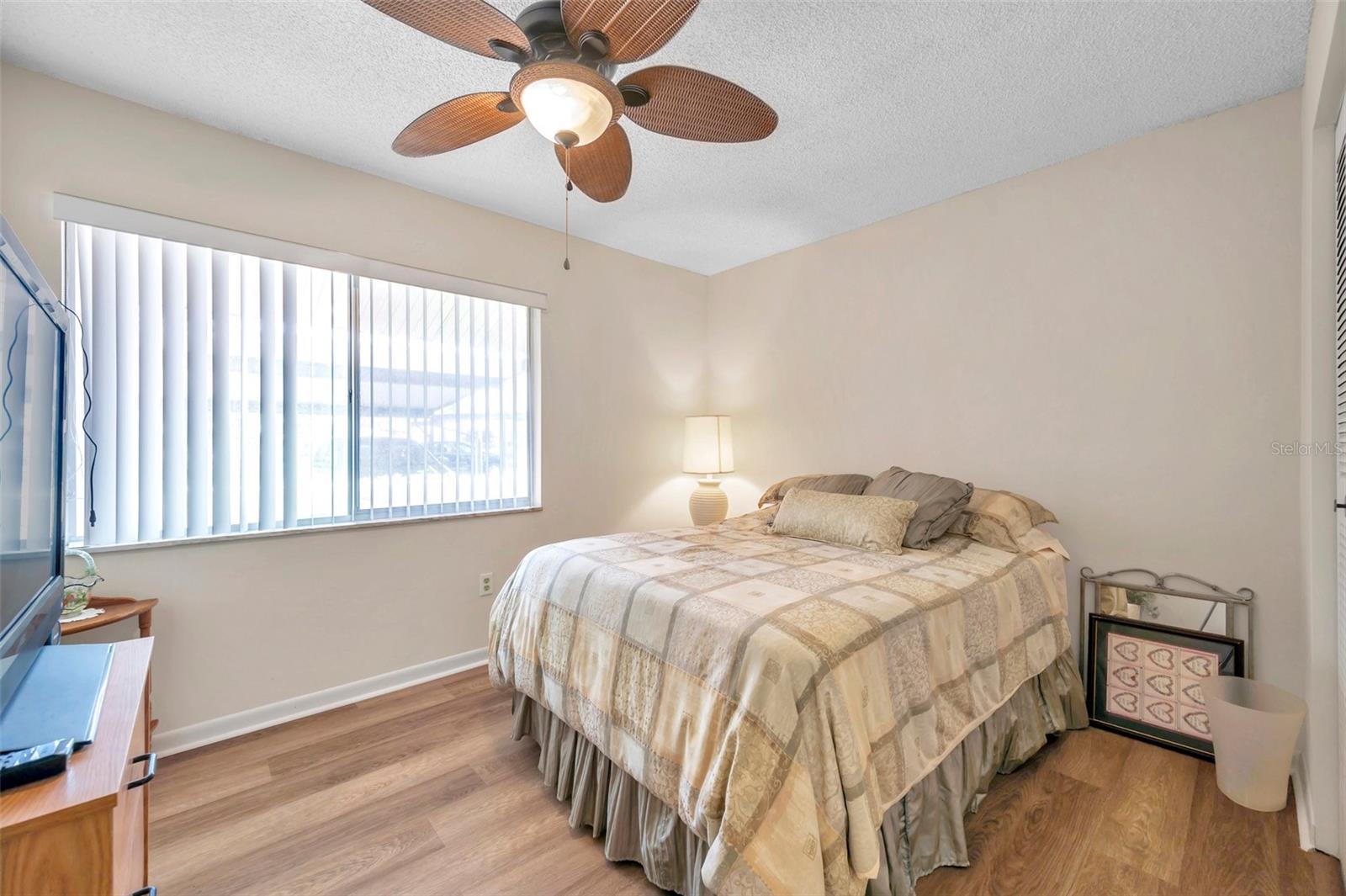 Guest bedroom has large closet