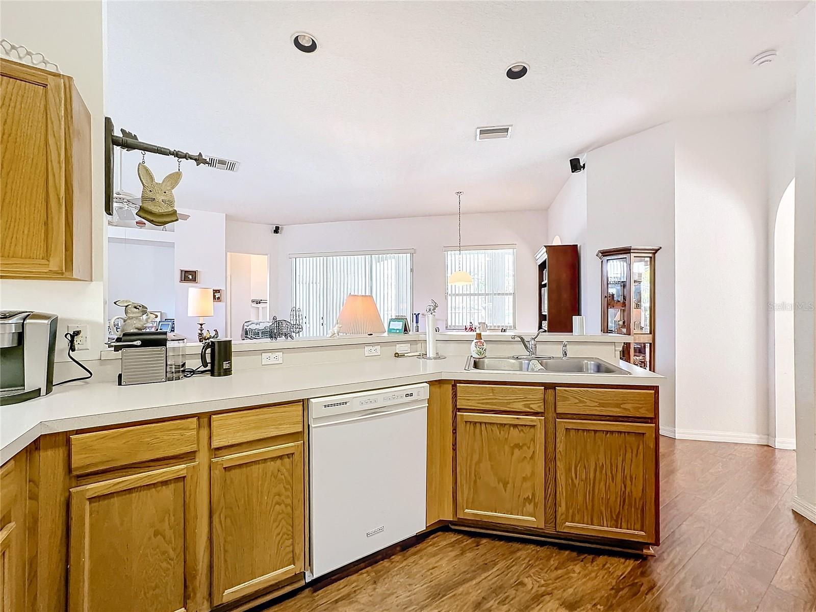 Breakfast bar open to Family room