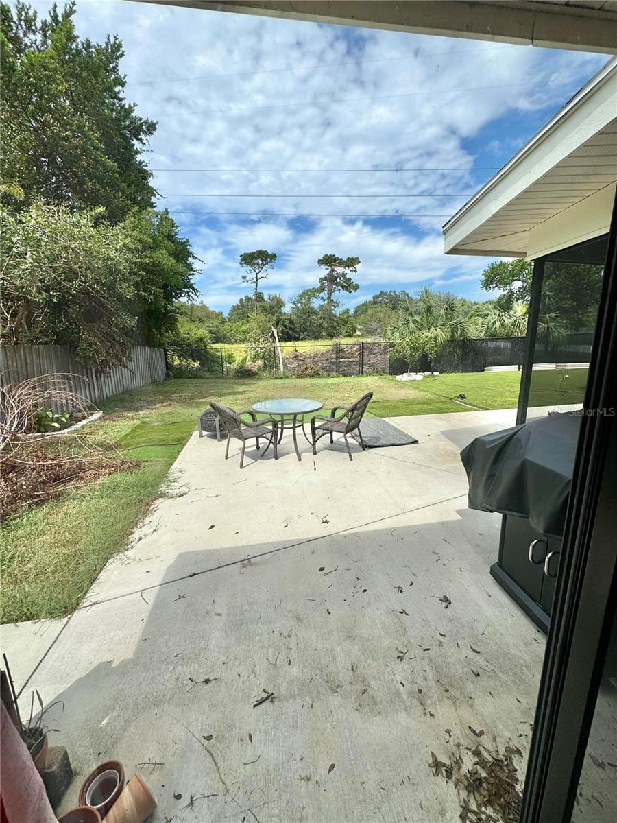 Patio just outside the primary bedroom