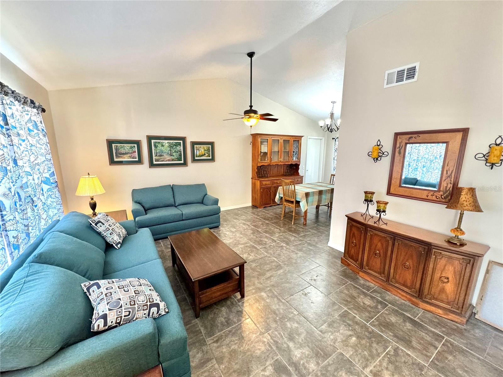 Contemporary ceramic tile in living room