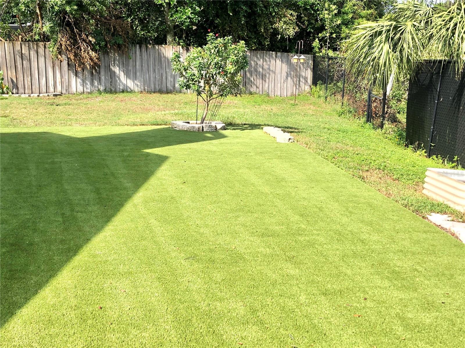 Fully fenced back yard