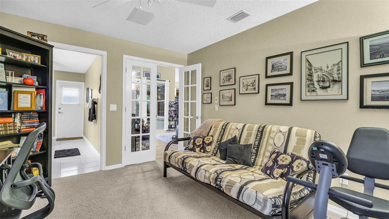 French Doors Lead to Family Room