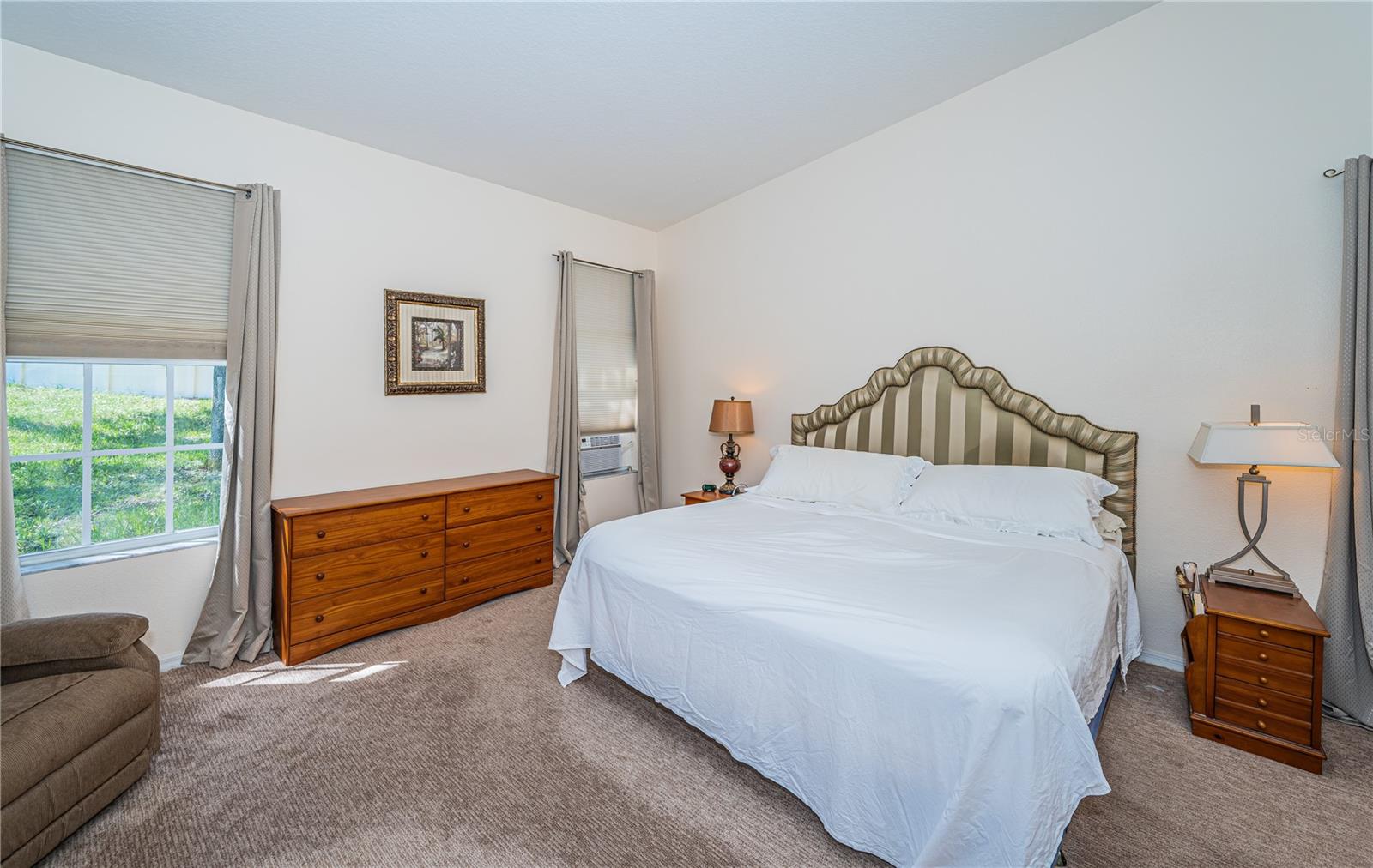 Master Bedroom with backyard window views