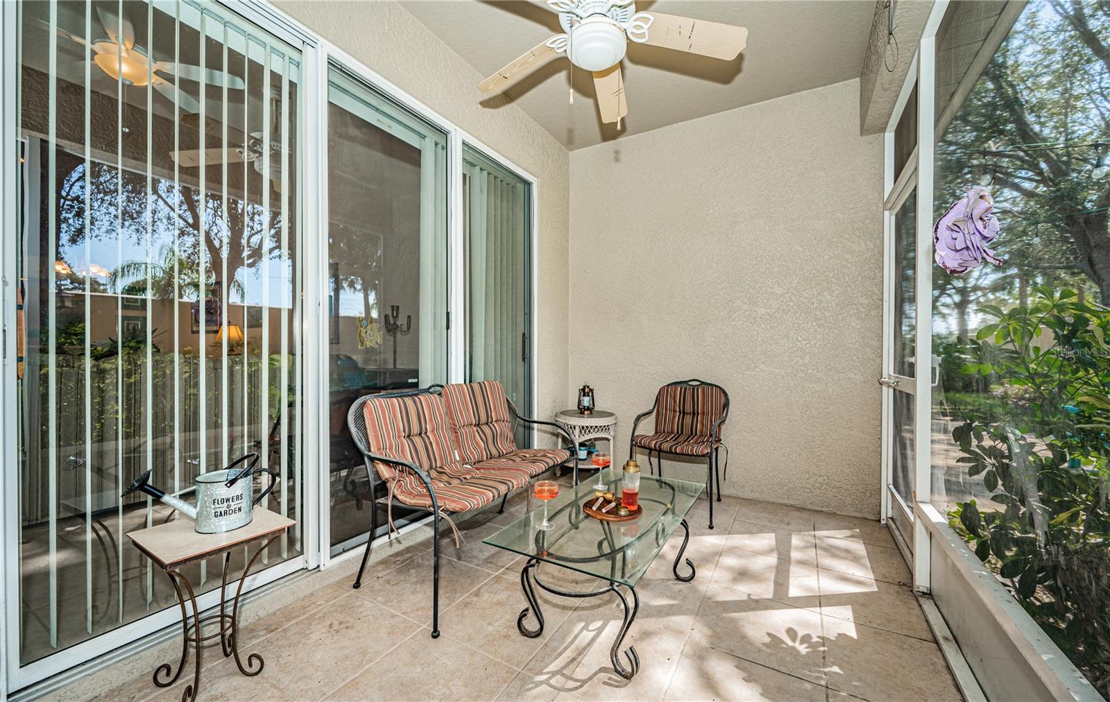 Relax and unwind on the screened in porch