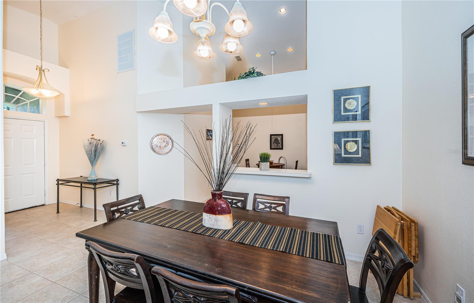 Dining Table with front door view