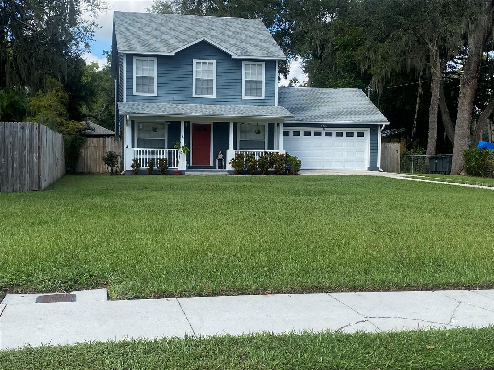 Front entrance with over sized driveway