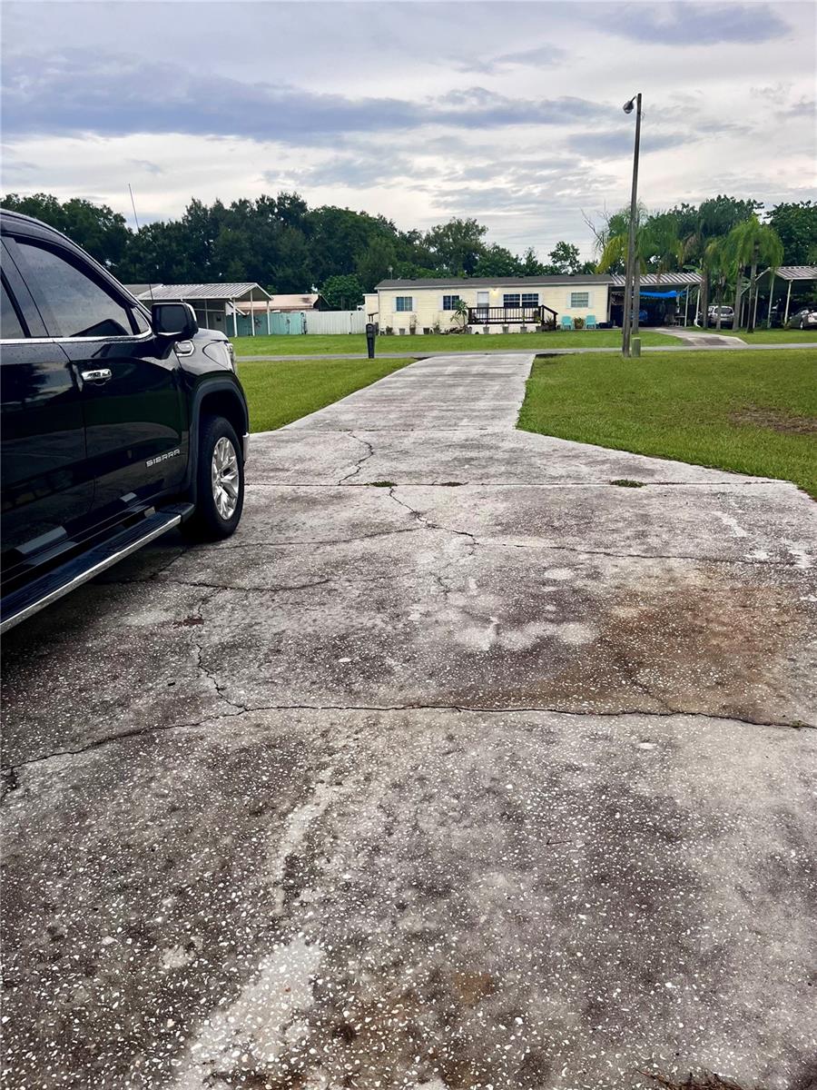 Concrete driveway