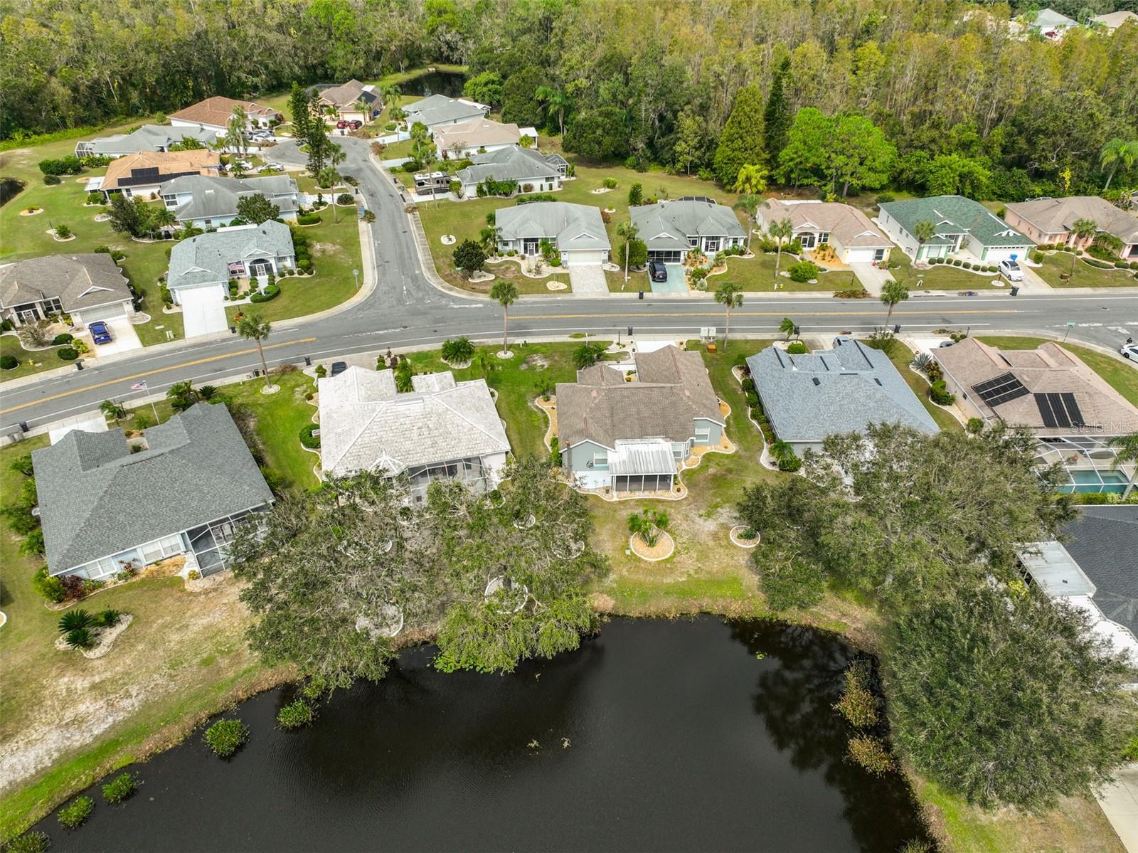 Aerial shot of neighborhood