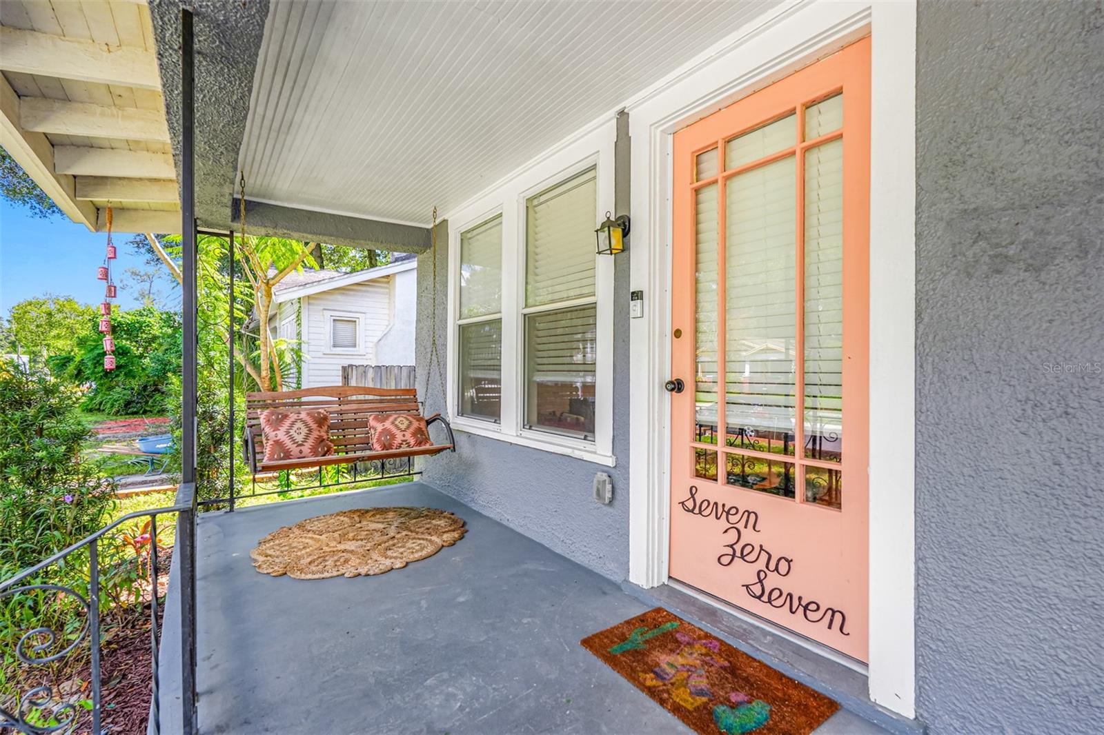 Front porch with swing