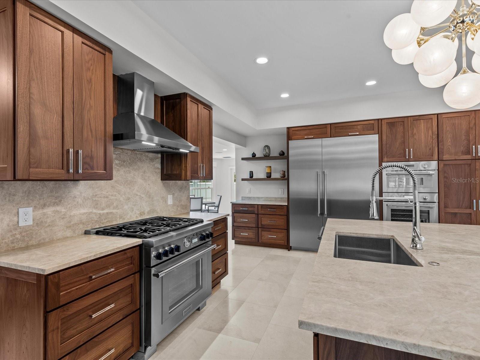 Fully custom kitchen with integrated Thermidor appliance suite