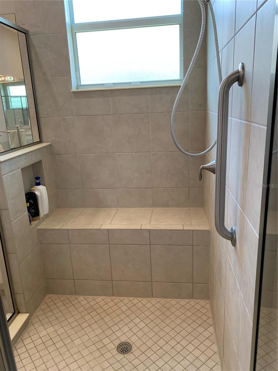 bench seat in master bath shower