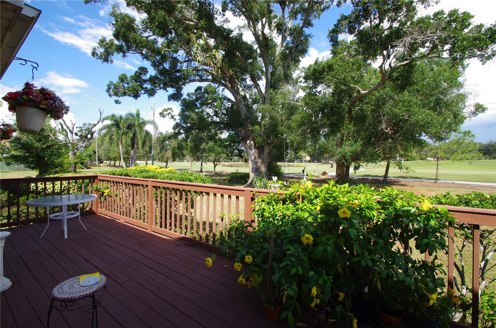 Stunning view from deck out to the Vinoy Golf Course. Looking approximately northeast.