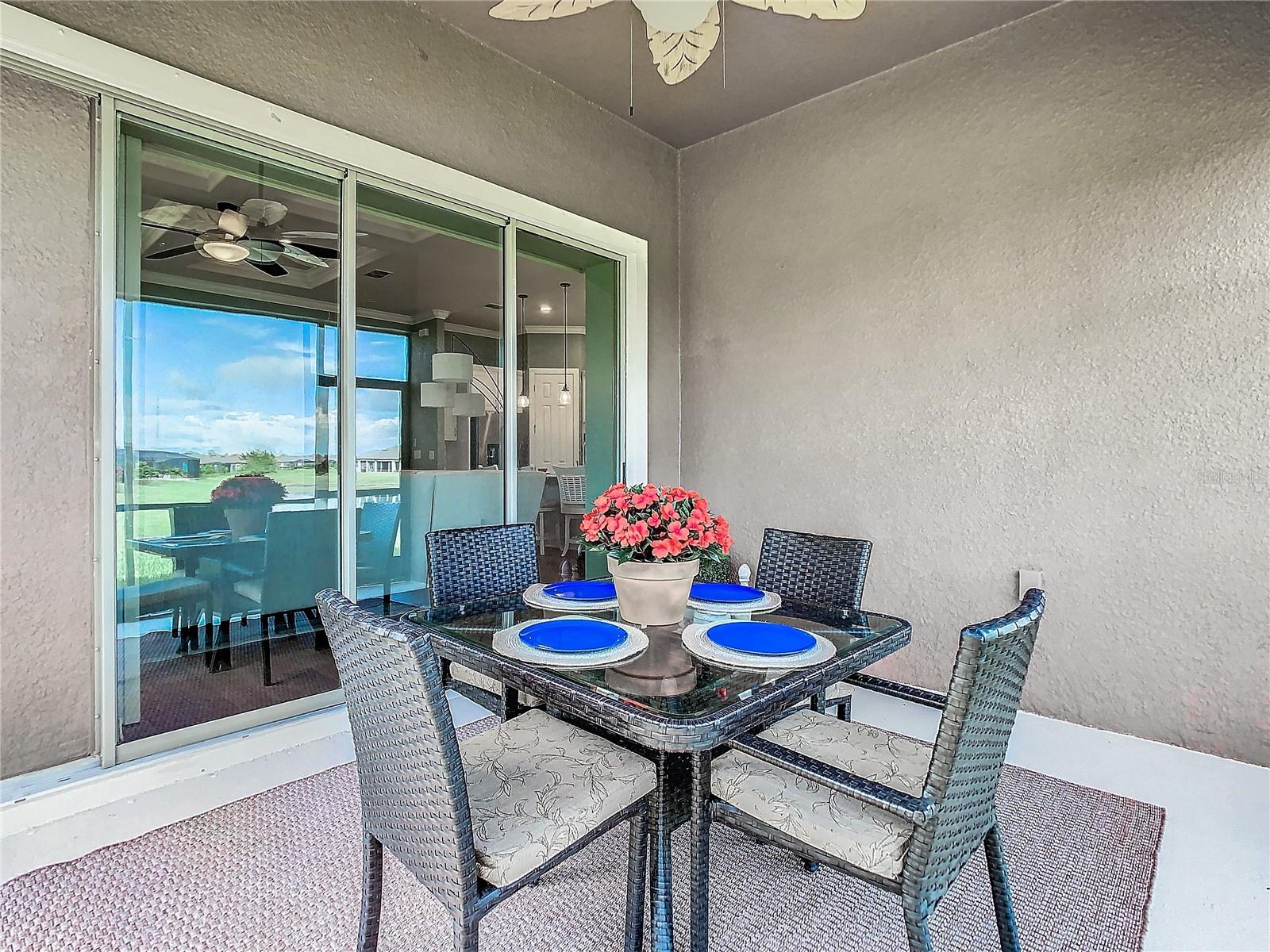 Screened lanai with pocket sliding doors.