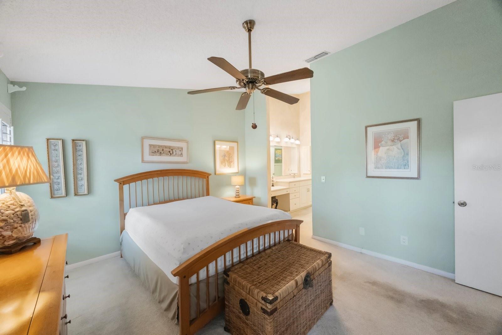 Dressing area, large walkin closet and primary bath just off the sleeping area