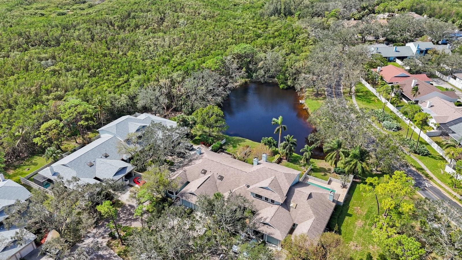 Drone photo showing proximity of property to lake