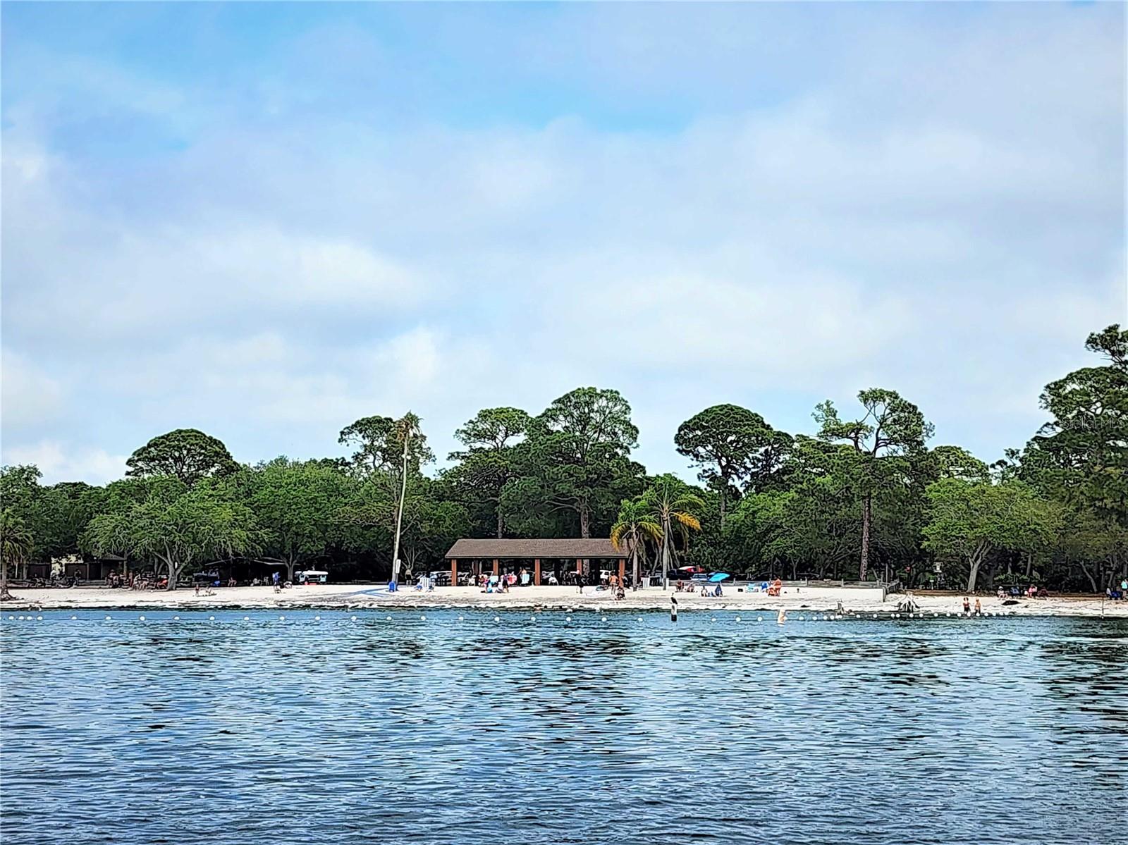 The nearest public beach in the Anclote River Park