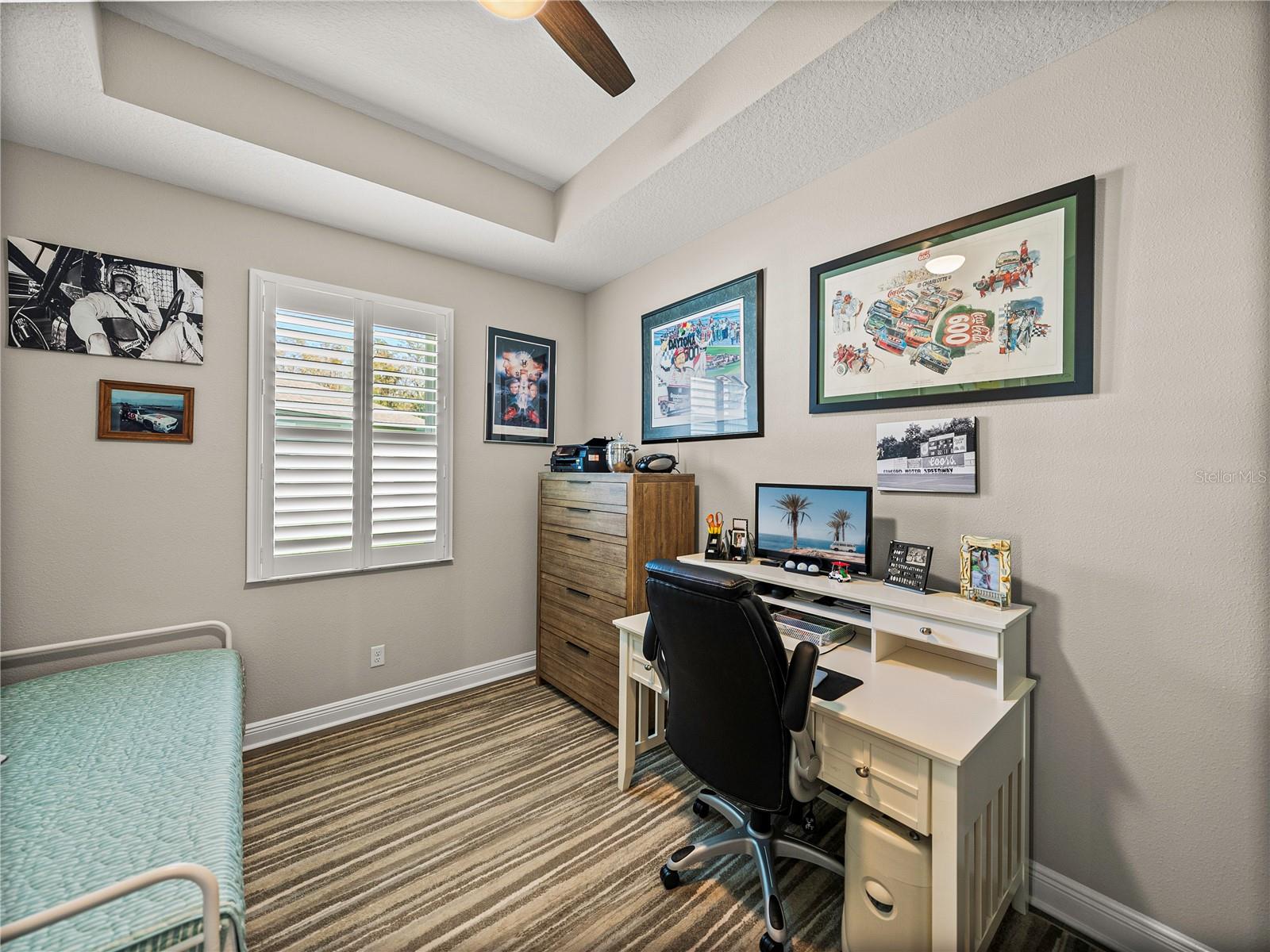 Office/Den with Tray Ceiling