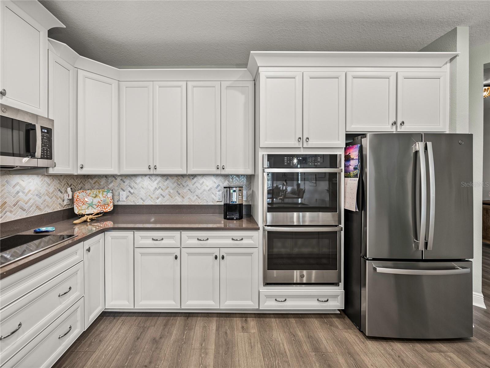 Kitchen with Built in Double Ovens & Refrigerator