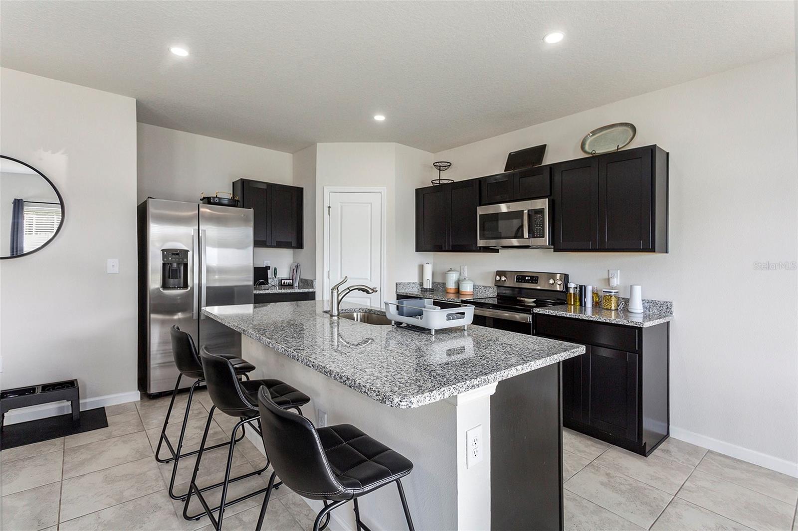 Kitchen Area, upgraded Granite Counters