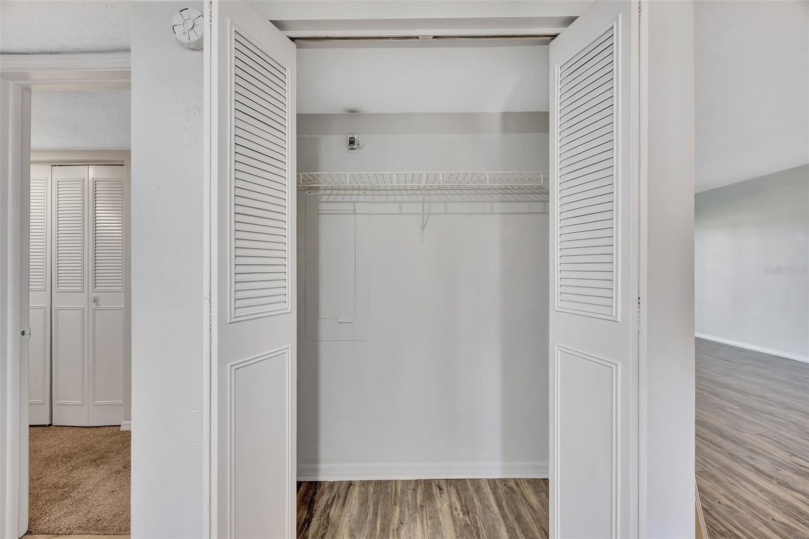 Once you enter the home you have a large closet for storage.