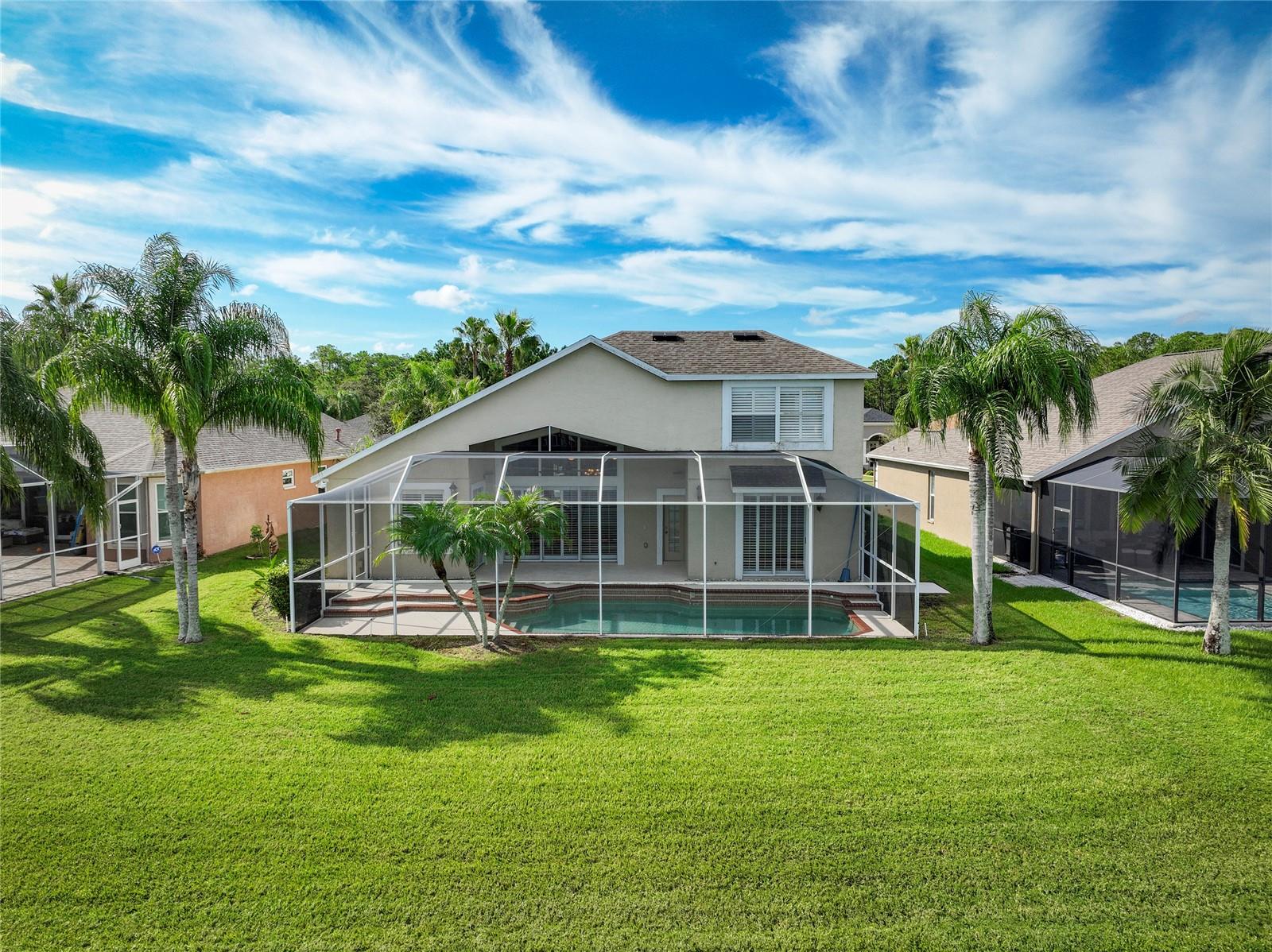 Ariel view of back of home