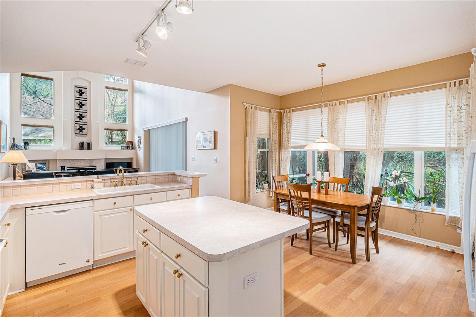 The kitchen is open to the family room and has plenty of room for a table if you want an eat-in kitchen