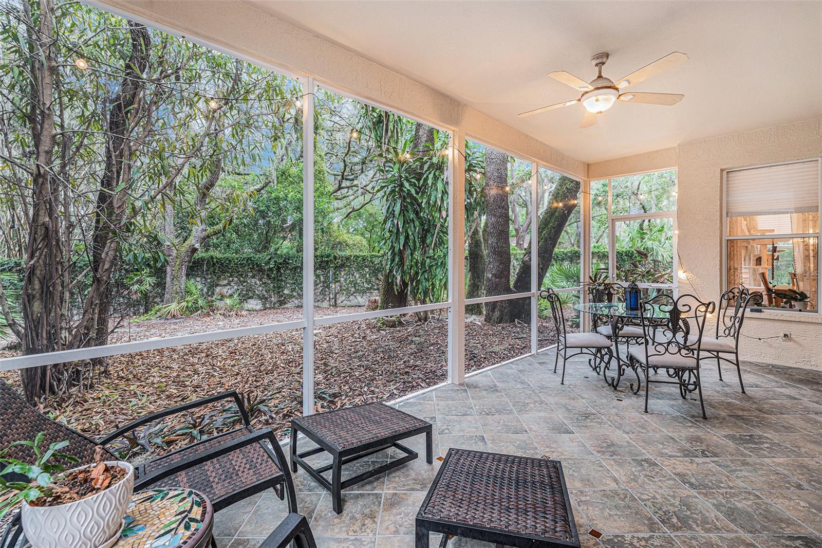 Screened patio overlooking your peaceful backyard with no rear neighbors