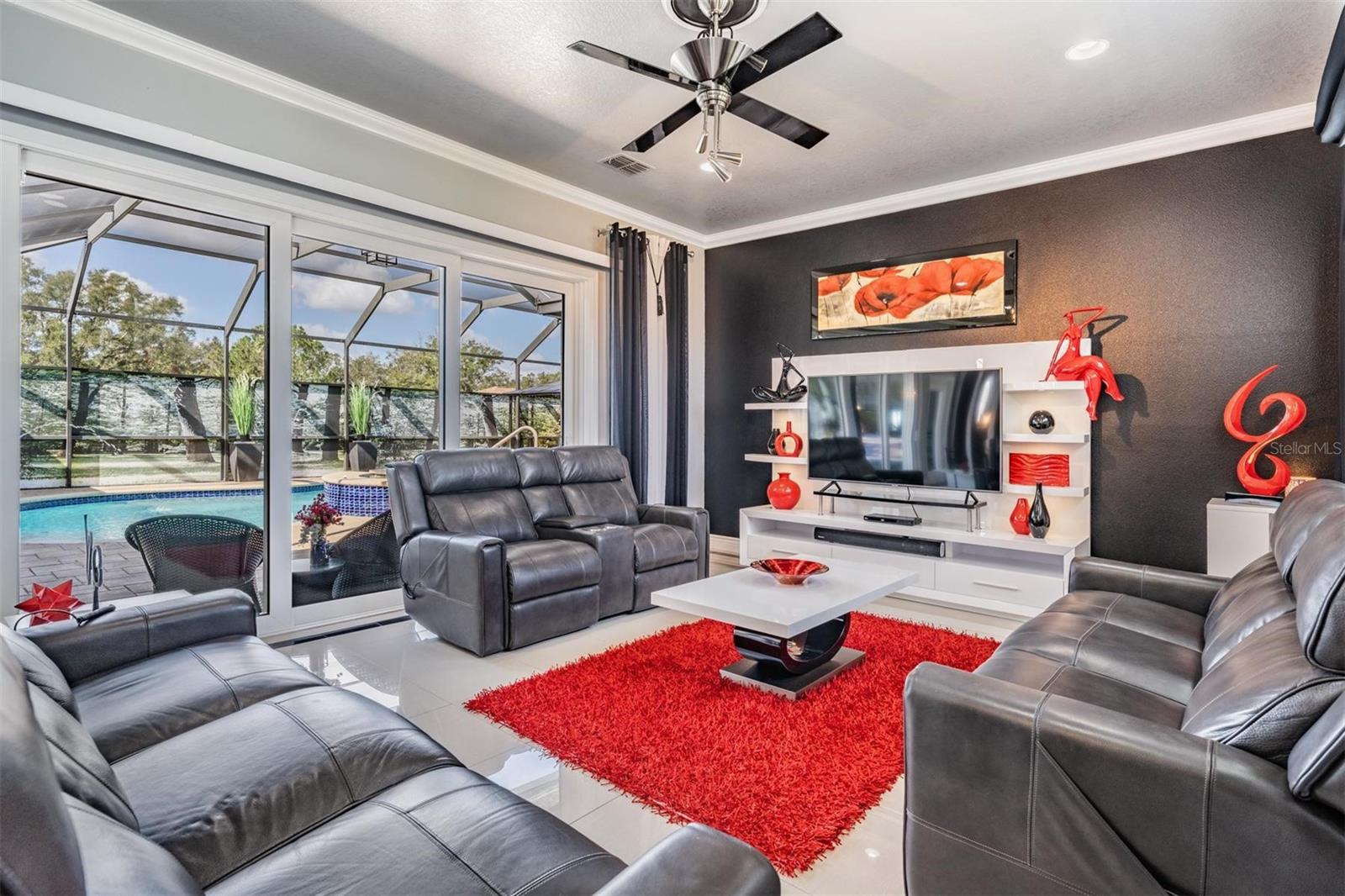 Family room with access to screened in lanai