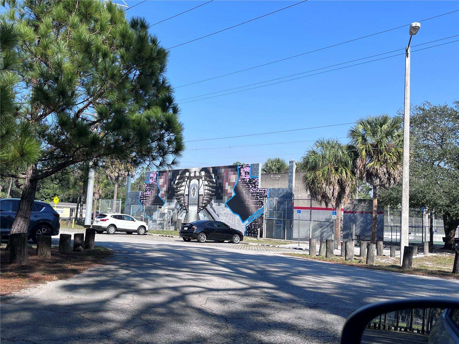 Squash, handball and pickle ball courts at Rowlett Park, couple of blocks away