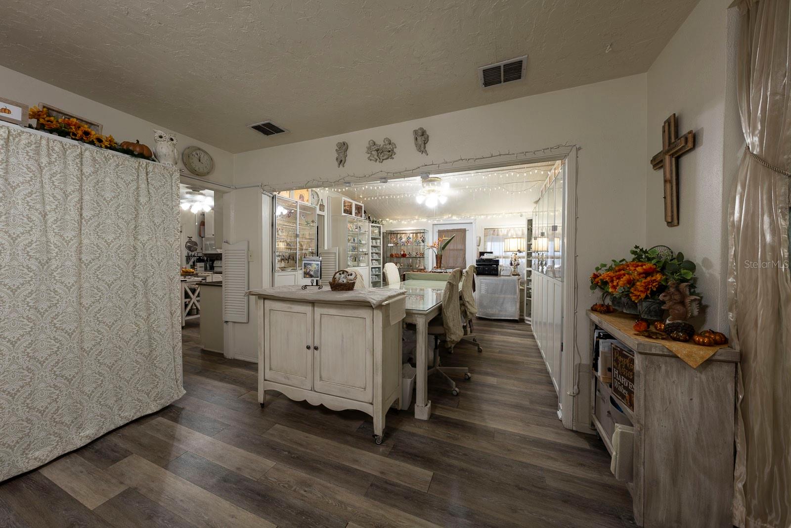 Looking into the dining room from the hallway.