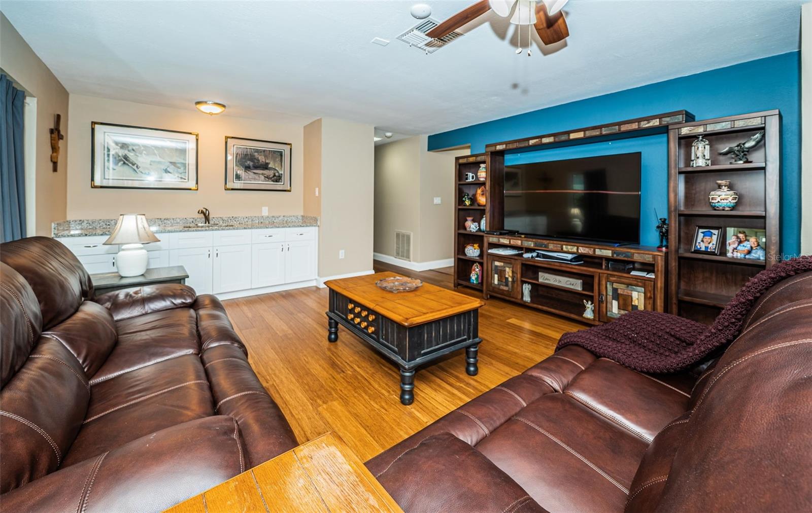 Wet bar in family room