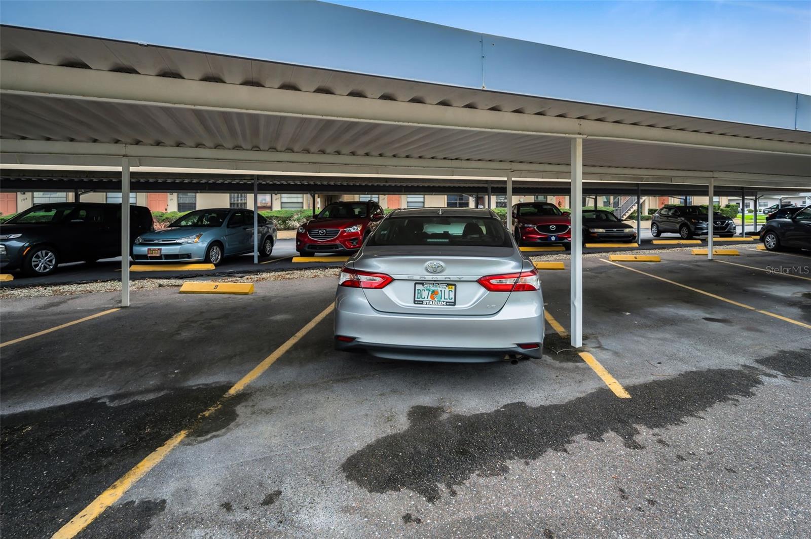 Covered carport assigned spot