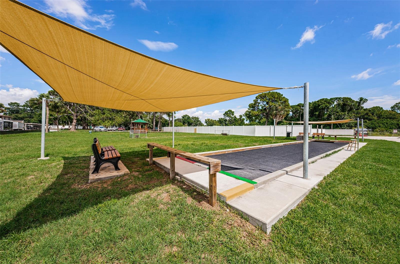 Bocce ball area