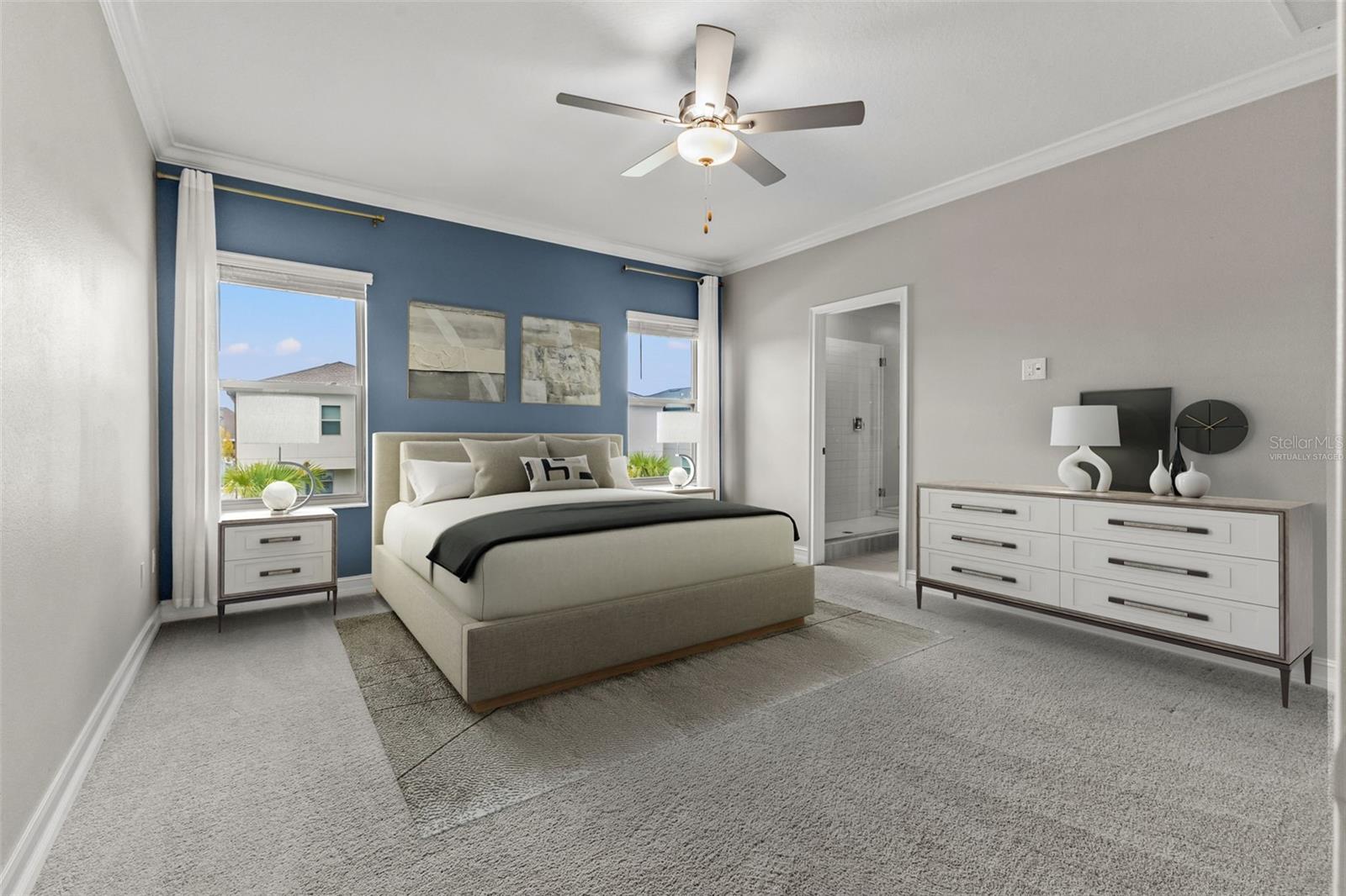 Primary Bedroom - The furniture is virtually staged