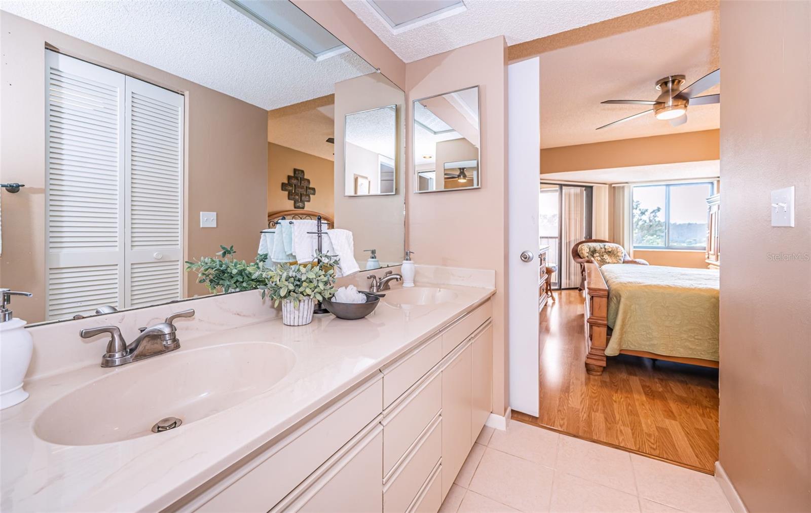 Master bath with double sink vanity