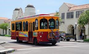 Trolley stop just outside the entrance to the Green Dolphin