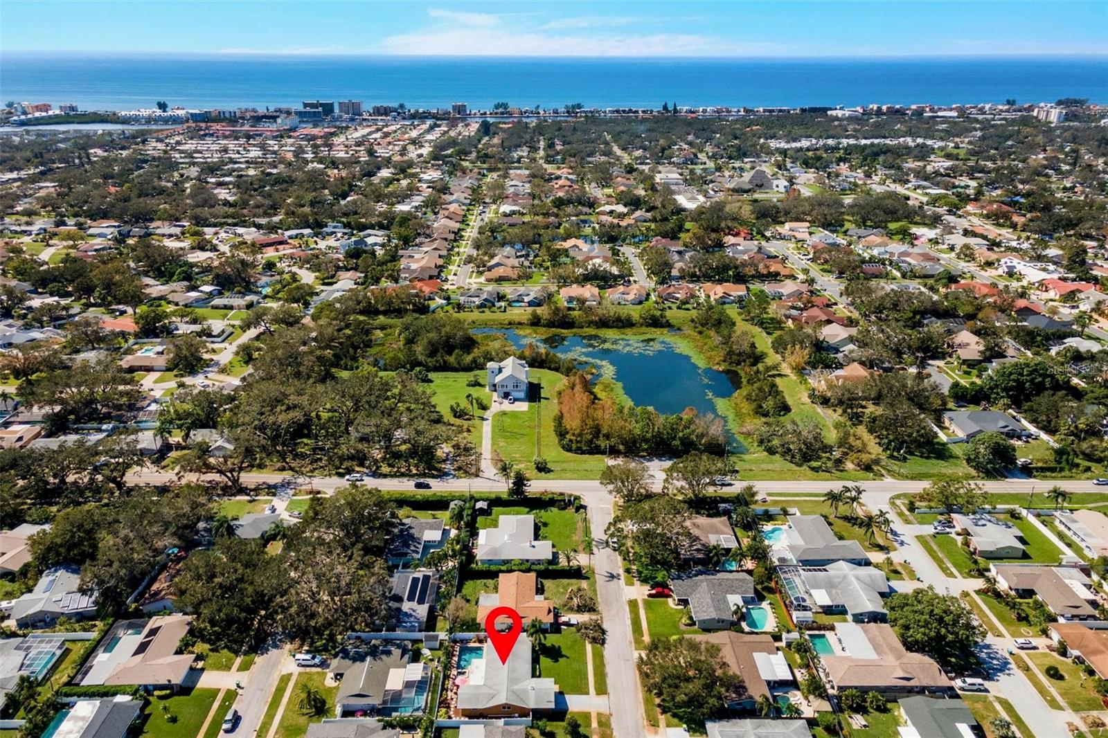 Aerial facing West