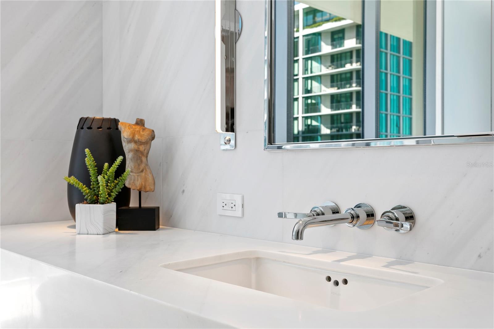 Polaris White Marble Dual Vanity