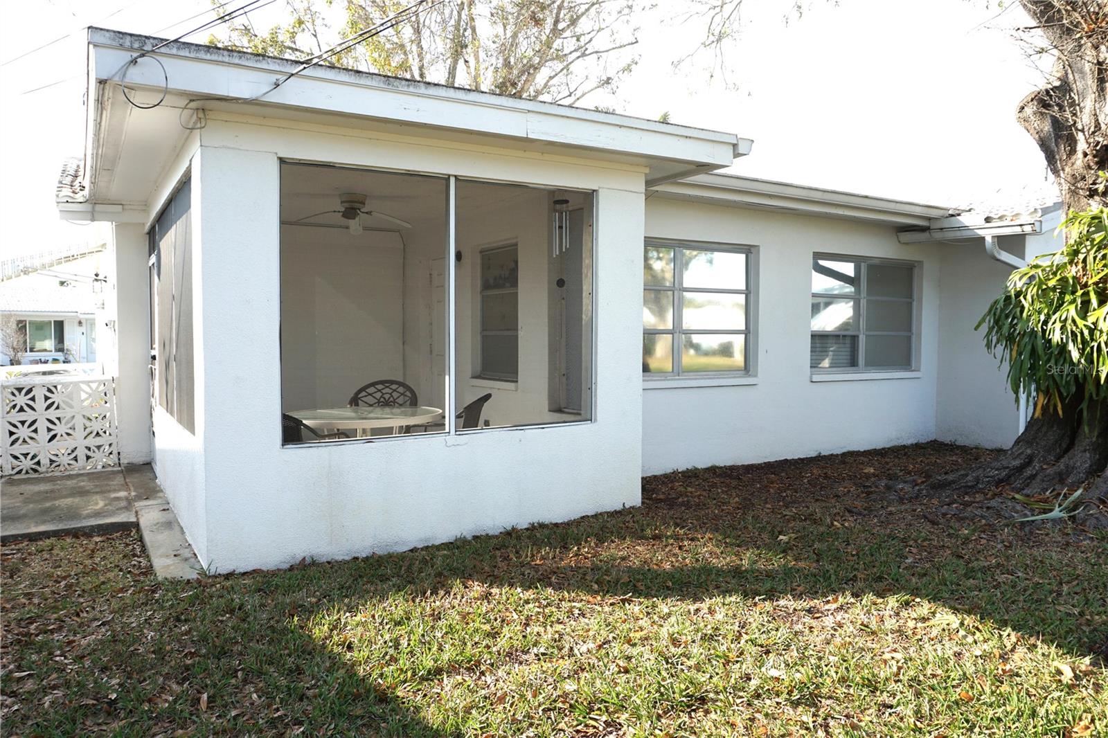 Screened patio at back of house