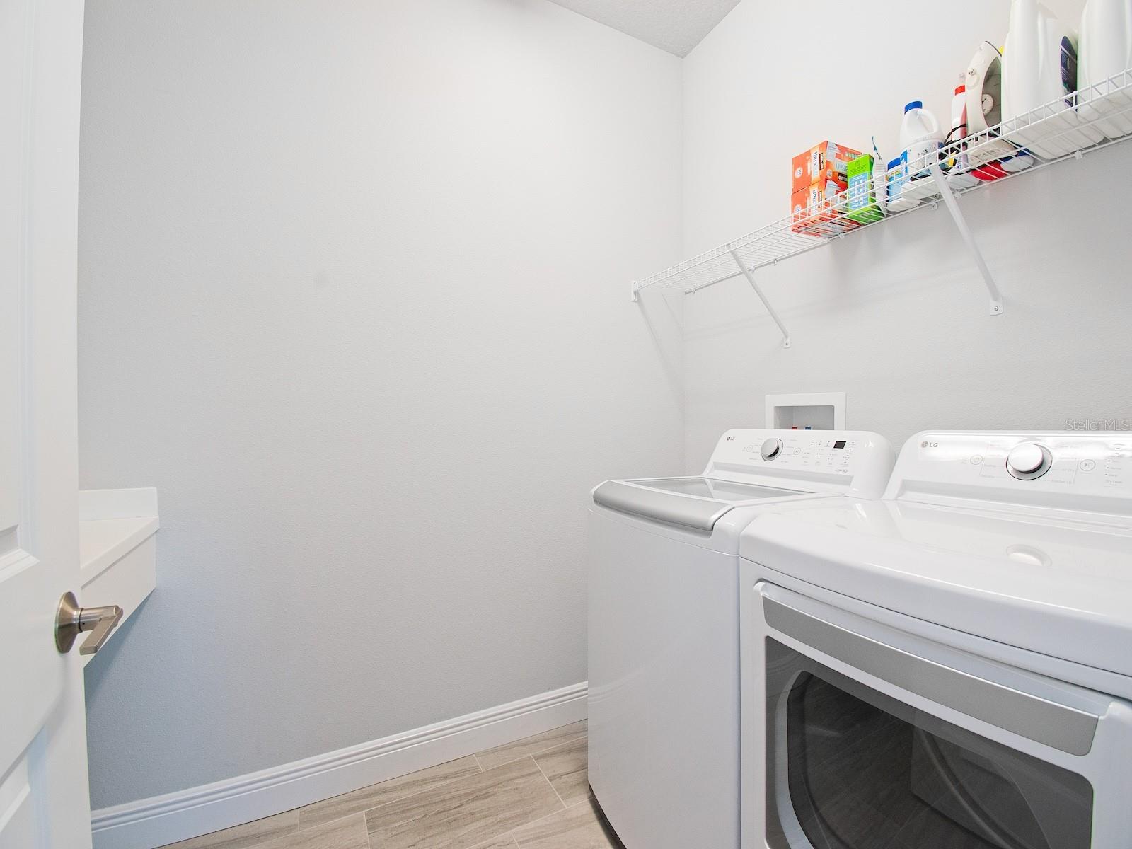 Upstairs Laundry Room with Folding Area