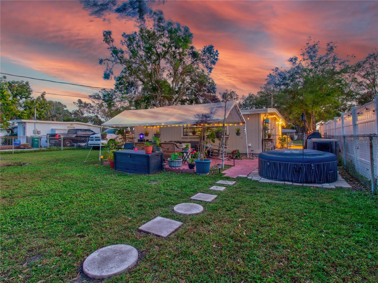 Backyard at Sunset